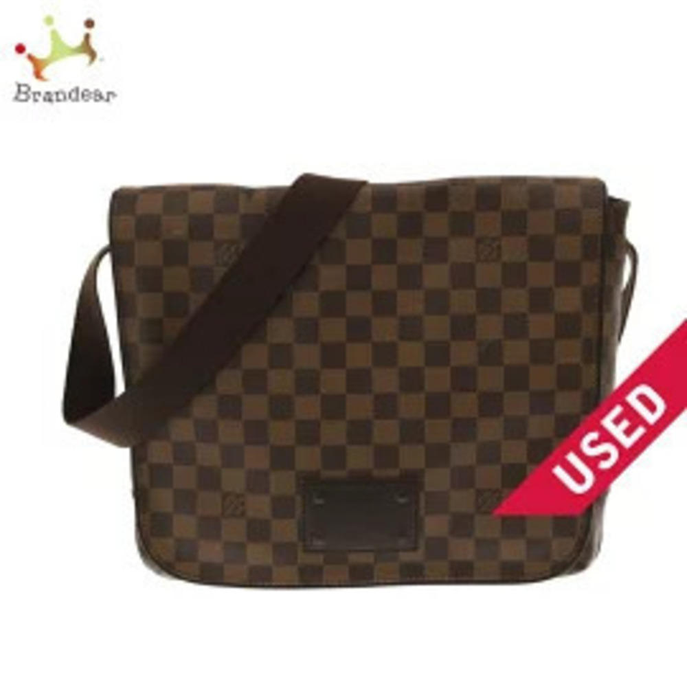 LOUIS VUITTON Brooklyn Shoulder Bag Ebene Brown Damier Canvas